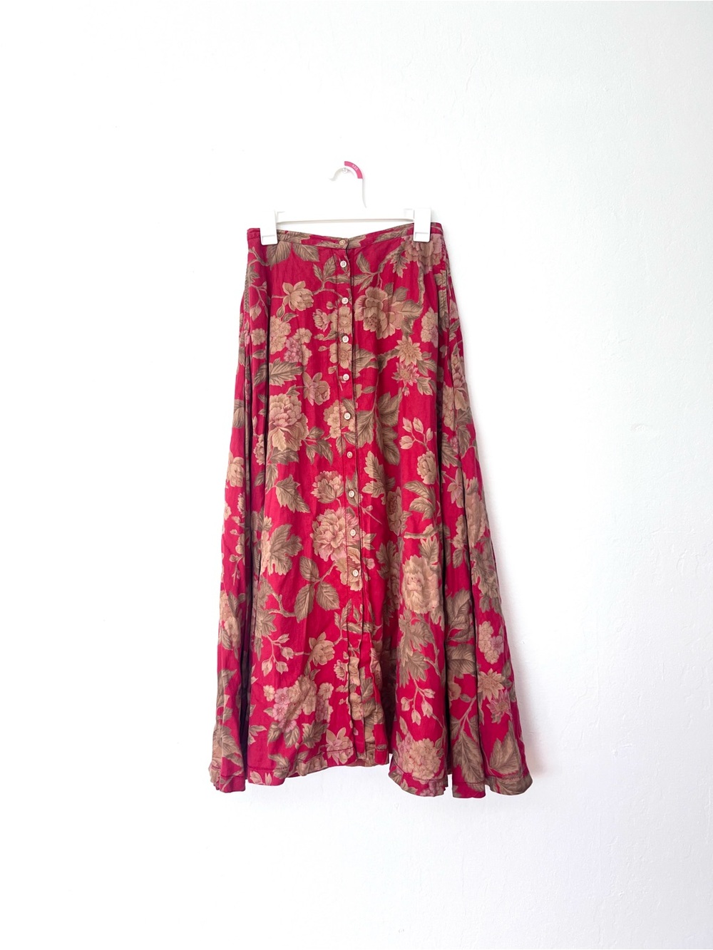 Vintage Lauren Ralph Lauren 100% Linen Floral Maxi Skirt